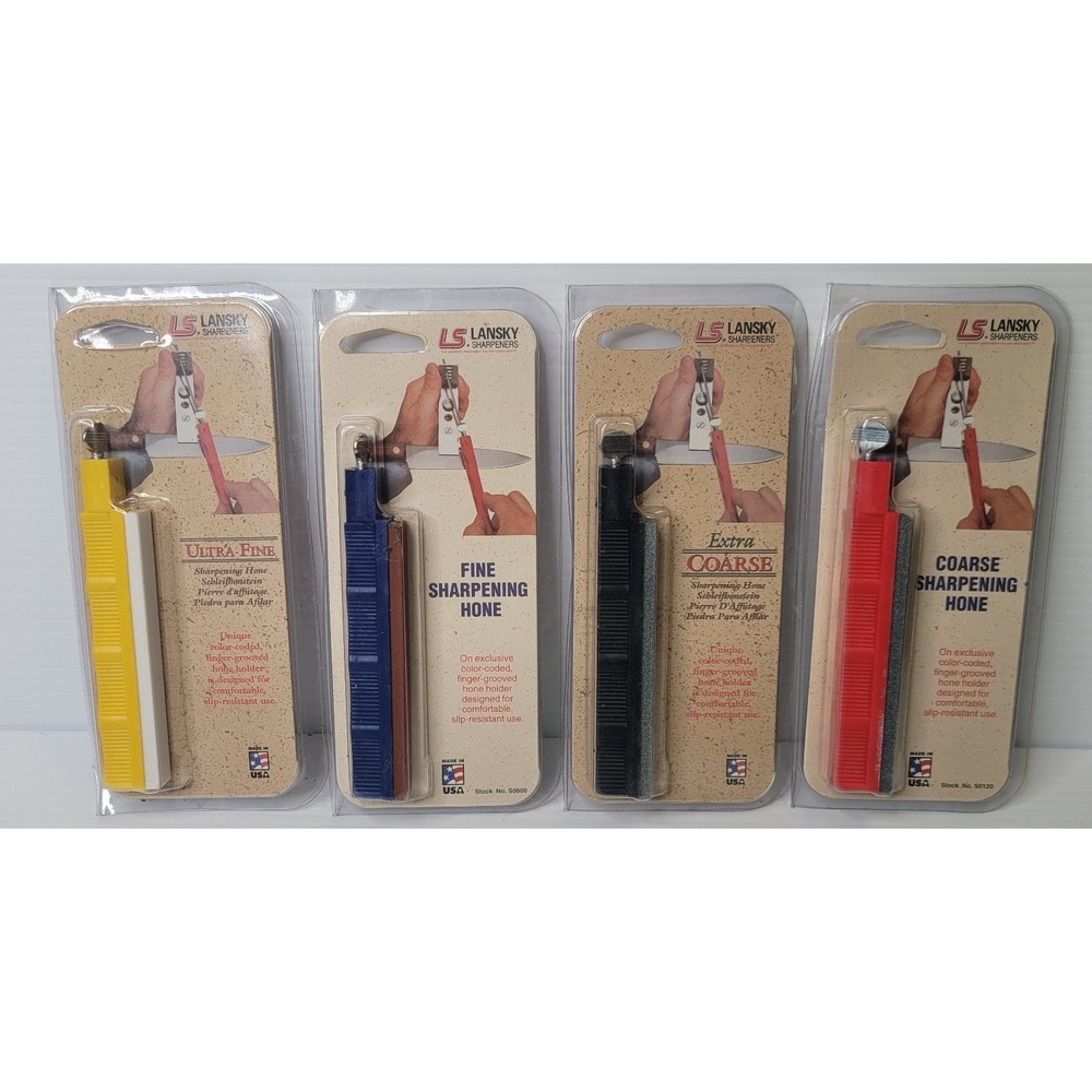 4 Lansky Sharpening Hone Knife Sharpener‎ Stones Ultra & Extra Fine & Coarse NEW
